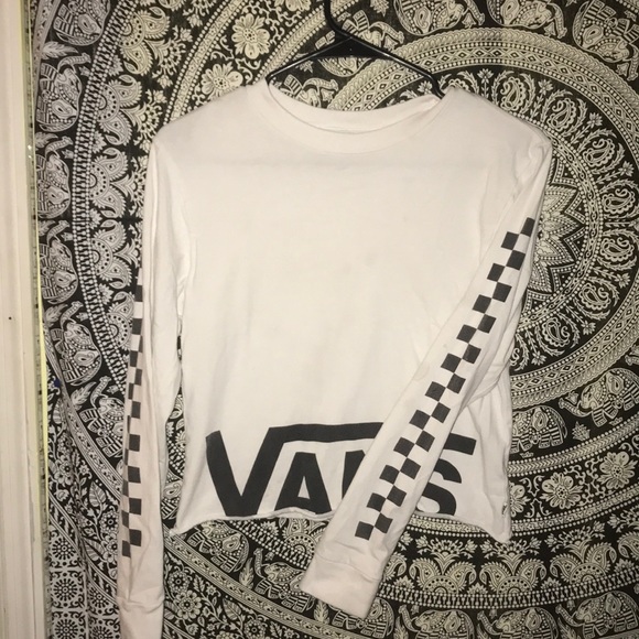 Vans Checkerboard Crop Long Sleve - Picture 1 of 4